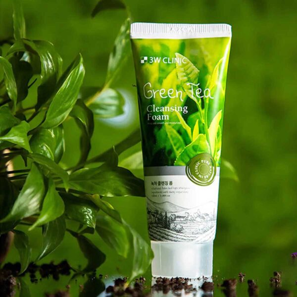 3W Clinic Green Tea Foam Cleansing 100ml - Image 2