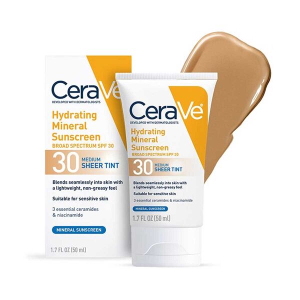 CeraVe Hydrating Mineral Sunscreen SPF 30 Face Sheer Tint 50ml - Image 2