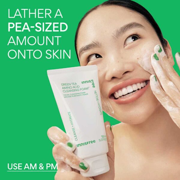 Innisfree Green Tea Foam Cleanser – 150ml - Image 3