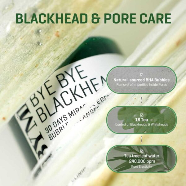 SOME BY MI Bye Bye Blackhead 30 Days Miracle Green Tea Tox Bubble Cleanser 120g - Image 4
