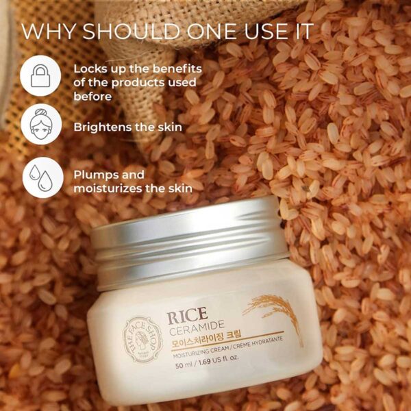 The Face Shop Rice Ceramide Moisture Cream 50ml Product Code: 101 - Image 4