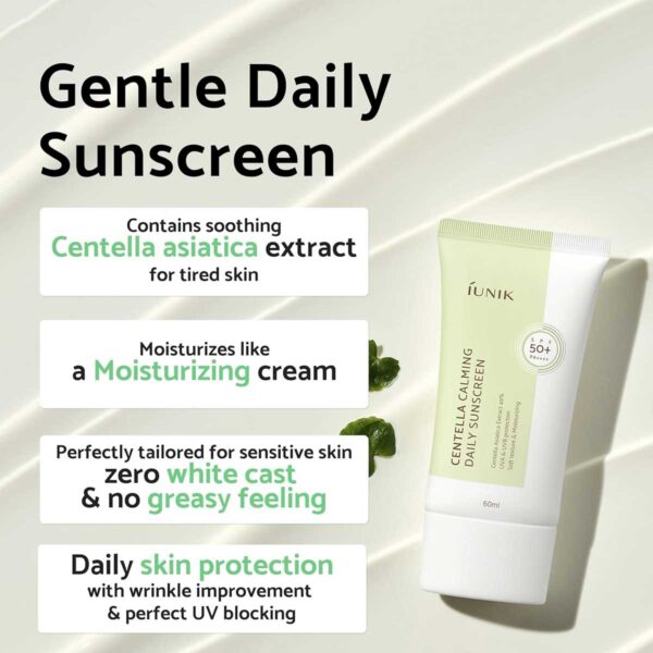 iUNIK Centella Calming Daily Sunscreen SPF 50+ PA++++ – 60ml - Image 5
